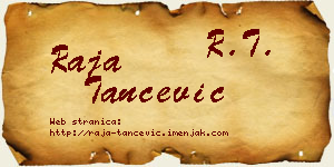 Raja Tančević vizit kartica